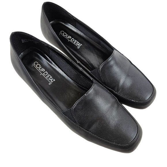 Coup D'Etat Shoes - Coup D'Etat Womens Shoes Size 7.5M Harriet Pumps Black Faux Leather Slip On